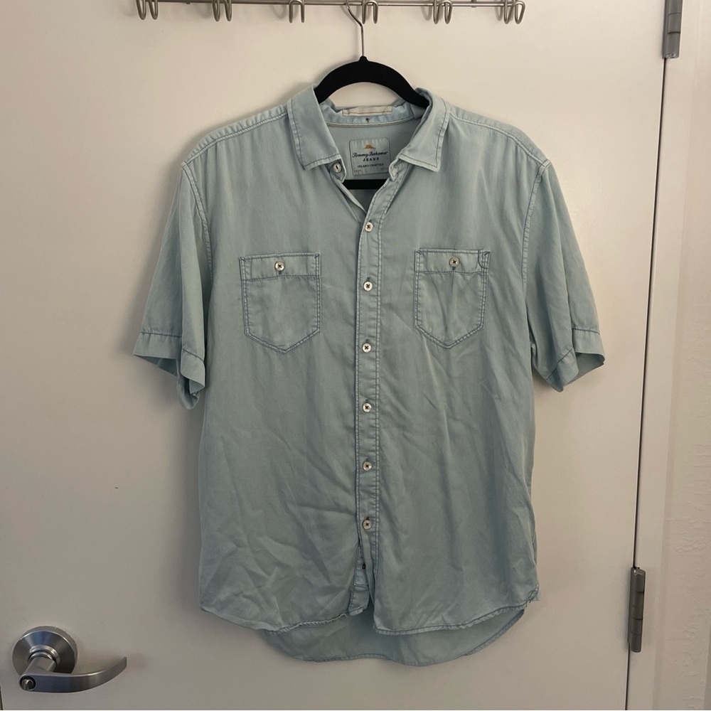 Tommy Bahama Sky Blue Casual Button-Down Shirt